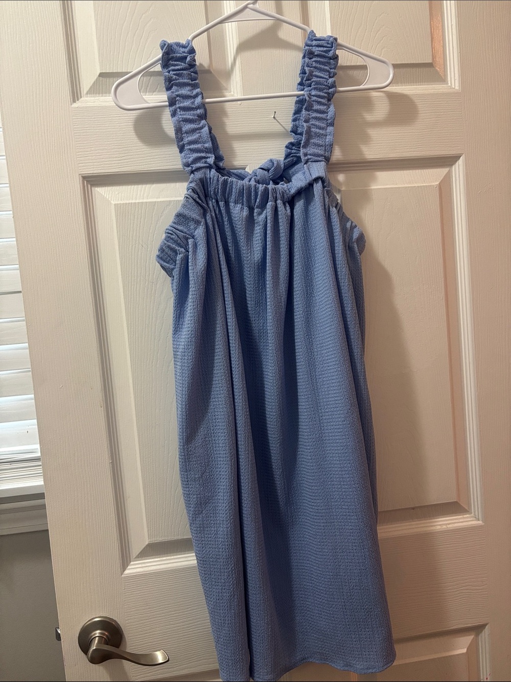 Light Blue Ruffled Strap Sundress